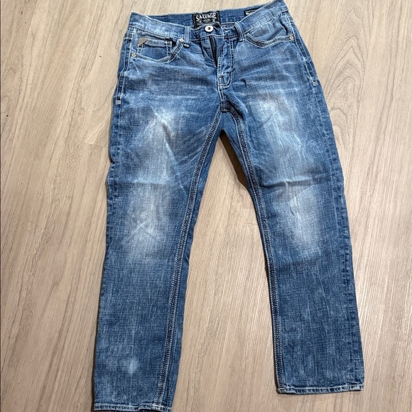 Buckle Salvage Blue Slim Men's Jeans - Picture 7 of 8